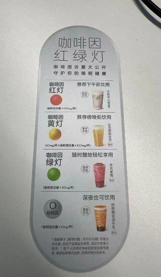 松江区这家茶饮店推出“咖啡因红绿灯标识卡”(图2)